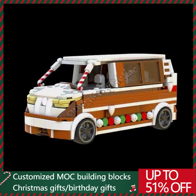 

471 шт. MOC городской транспорт GingerBread id. Модель грузовика-пазла на заказ, кирпичи, сделай сам, креативная сборка, детская головоломка, рождественские подарки