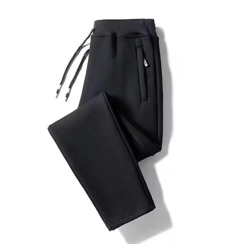 

Women's Casual Sports Pants High Waist Straight Leg Long Trousers Polyester Fiber Zipper Style Pocket Detail Korean Style