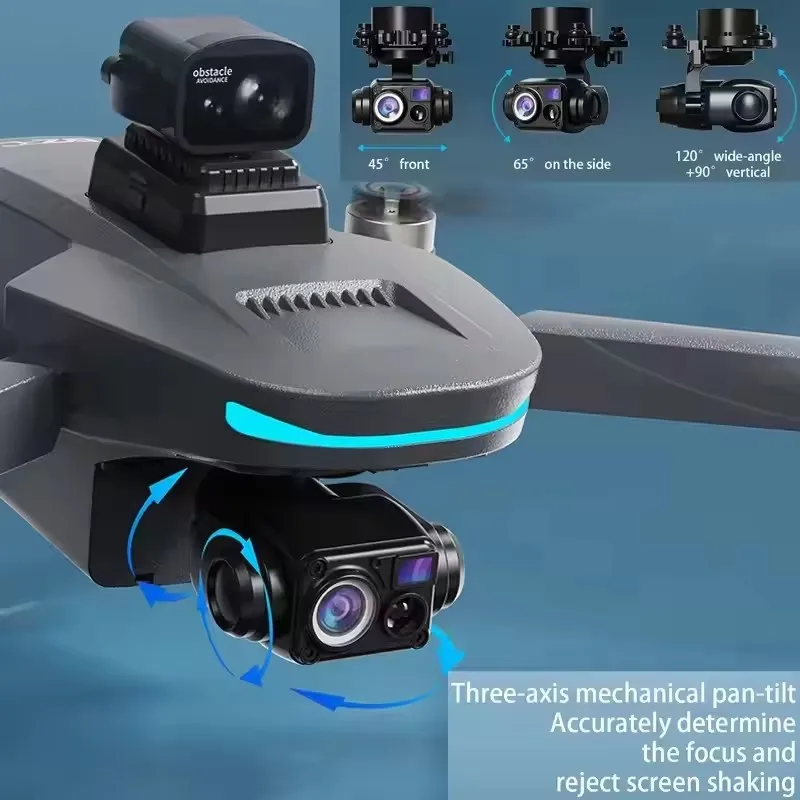 Real 4K Obstacle Avoidance FPV Drone 3 Axis Gimbal Brushless GPS Return RC Drone Optical Flow Hover Remote Control Quadcopter