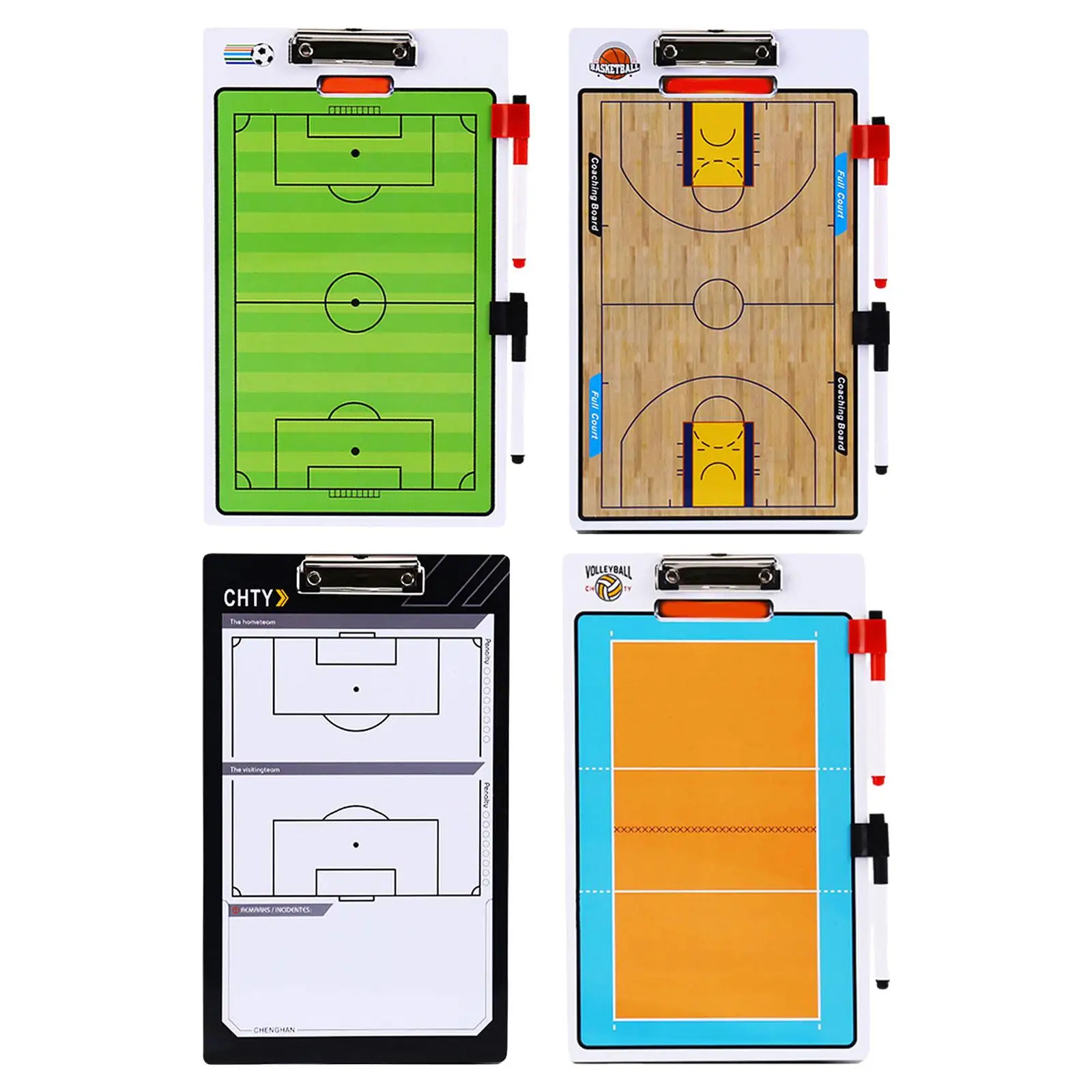 Tablero de entrenamiento de doble cara, portapapeles para entrenadores, equipo de entrenamiento portátil