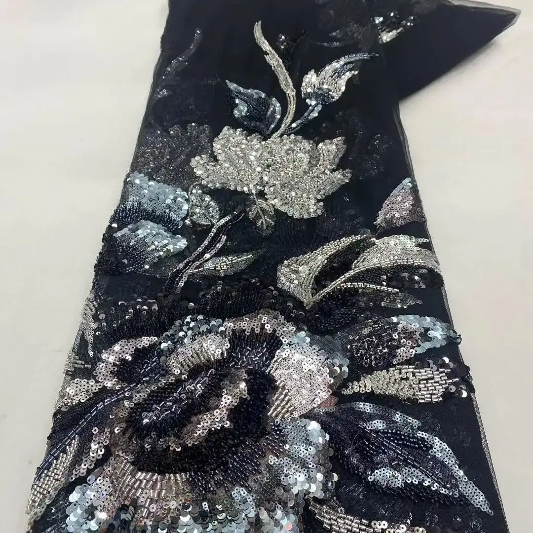 أفريقيا النيجيري مطرز الفرنسية شبكة الدانتيل مع الترتر جودة عالية 2025 التطريز الدانتيل الترتر الدانتيل لفساتين الزفاف النساء