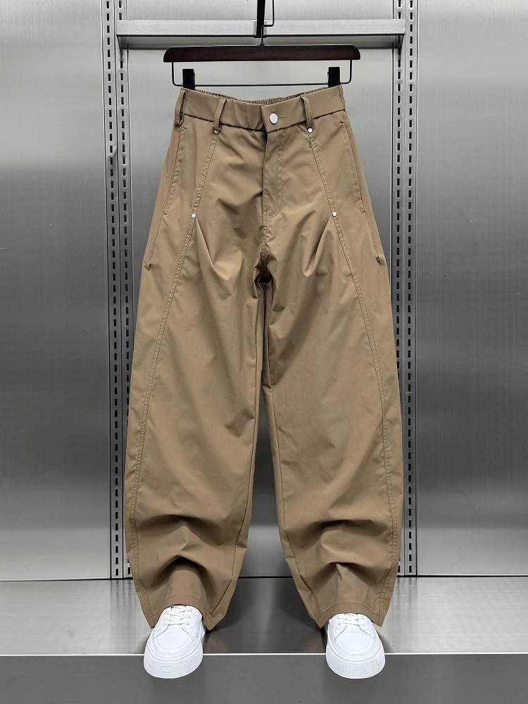 

Летние мужские повседневные брюки прямого кроя, свободные, тонкие, однотонные, модные, брендовые, рабочие, дышащие, удобные, молодежные