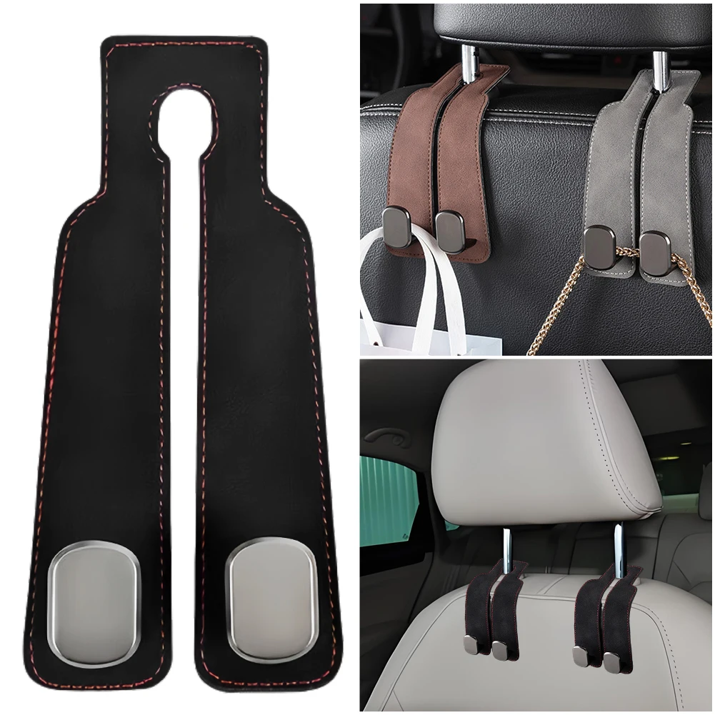 

Car Headrest Hook Suede Microfiber Large Load-Bearing Hook Hanger Auto Back Seat Organizer Hanger for Vehicle SUV Auto