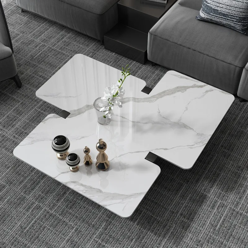 Special-shaped design coffee table hotel lobby villa model room marble square coffee table