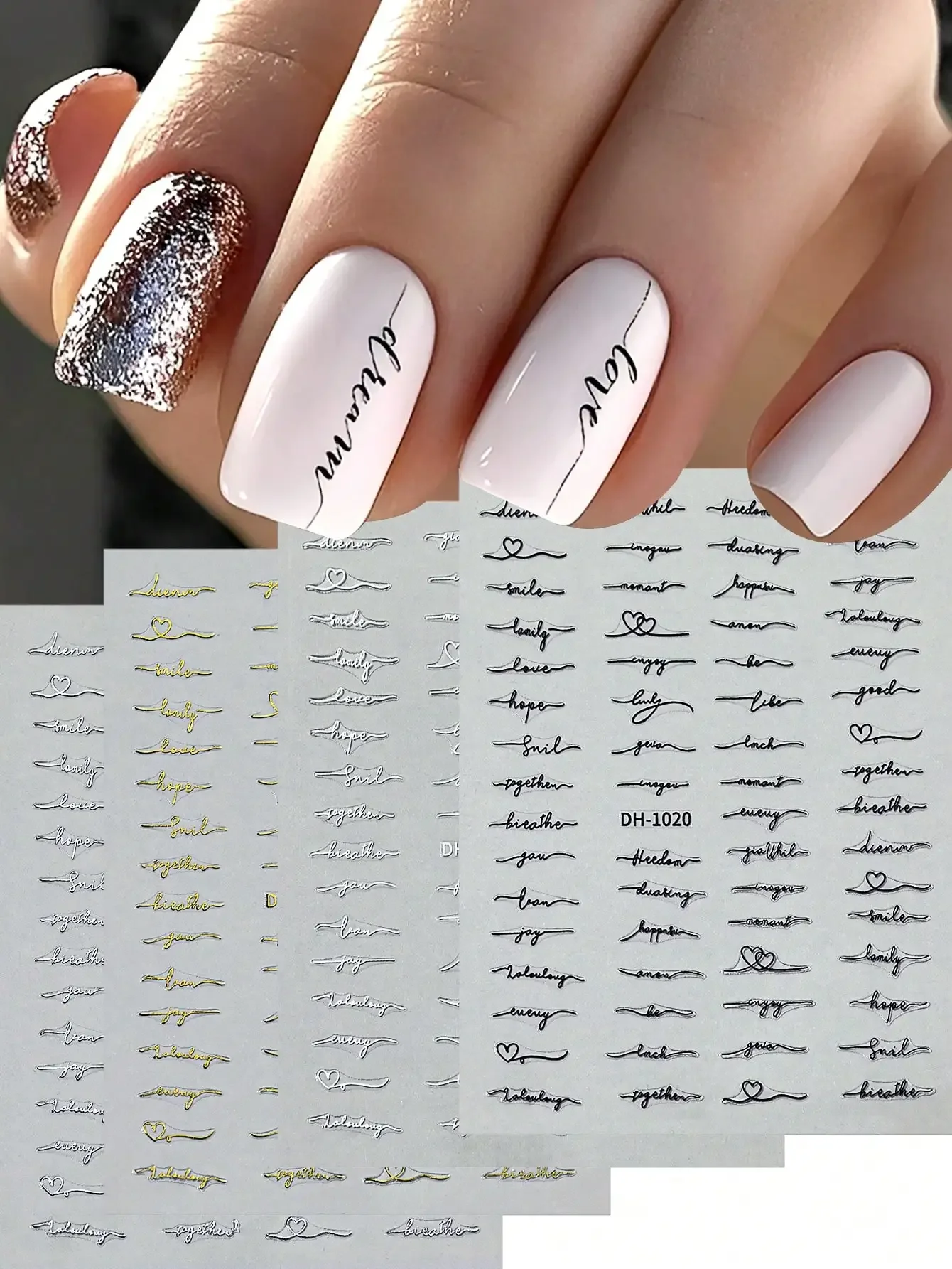 

1pc Aurora Shell Bow Nail Sticker, Cream White Polka Dot Crystal Diamond Nail Art Decals, Self-Adhesive DIY Manicure Decorative Sticker, Nail Art Accessories