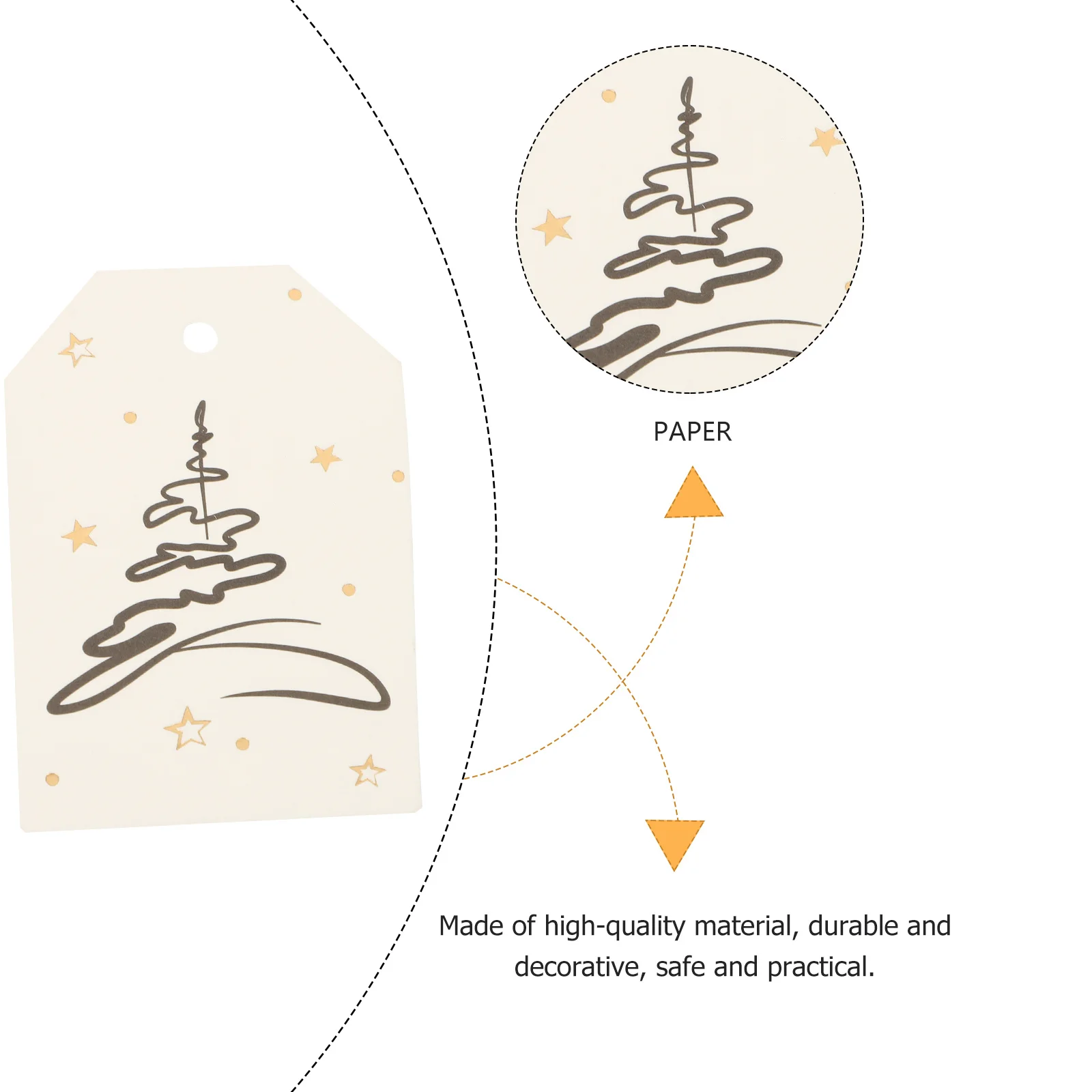 

200Pcs Gilding Christmas Tags Creative Xmas Decor Gold Plated Pointed Gift Labels Merry Christmas Hanging Tags