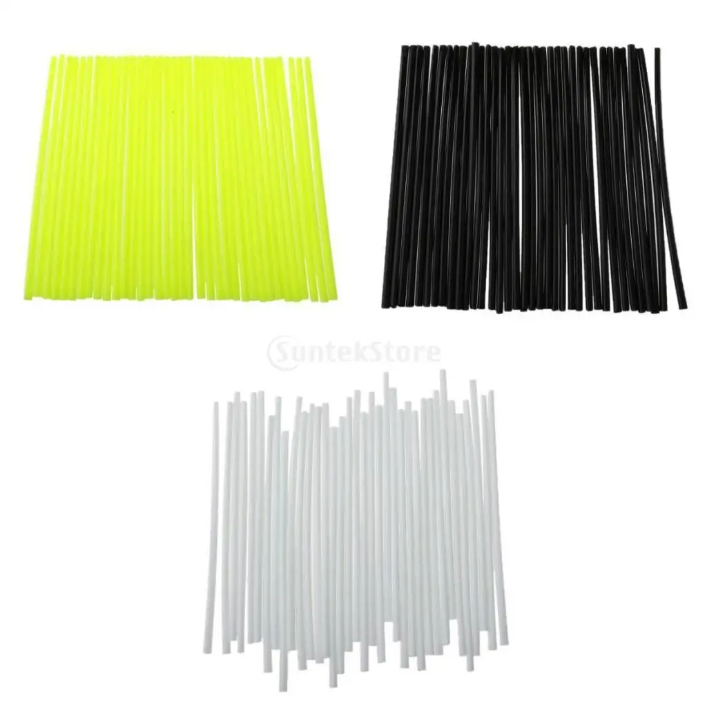 3 Sets Black White YellowMotorcycle Wheel Spoke Wraps Coat Trim Covers Pipe Kit Wheel Rim Custom for Motocross Dirt Bike
