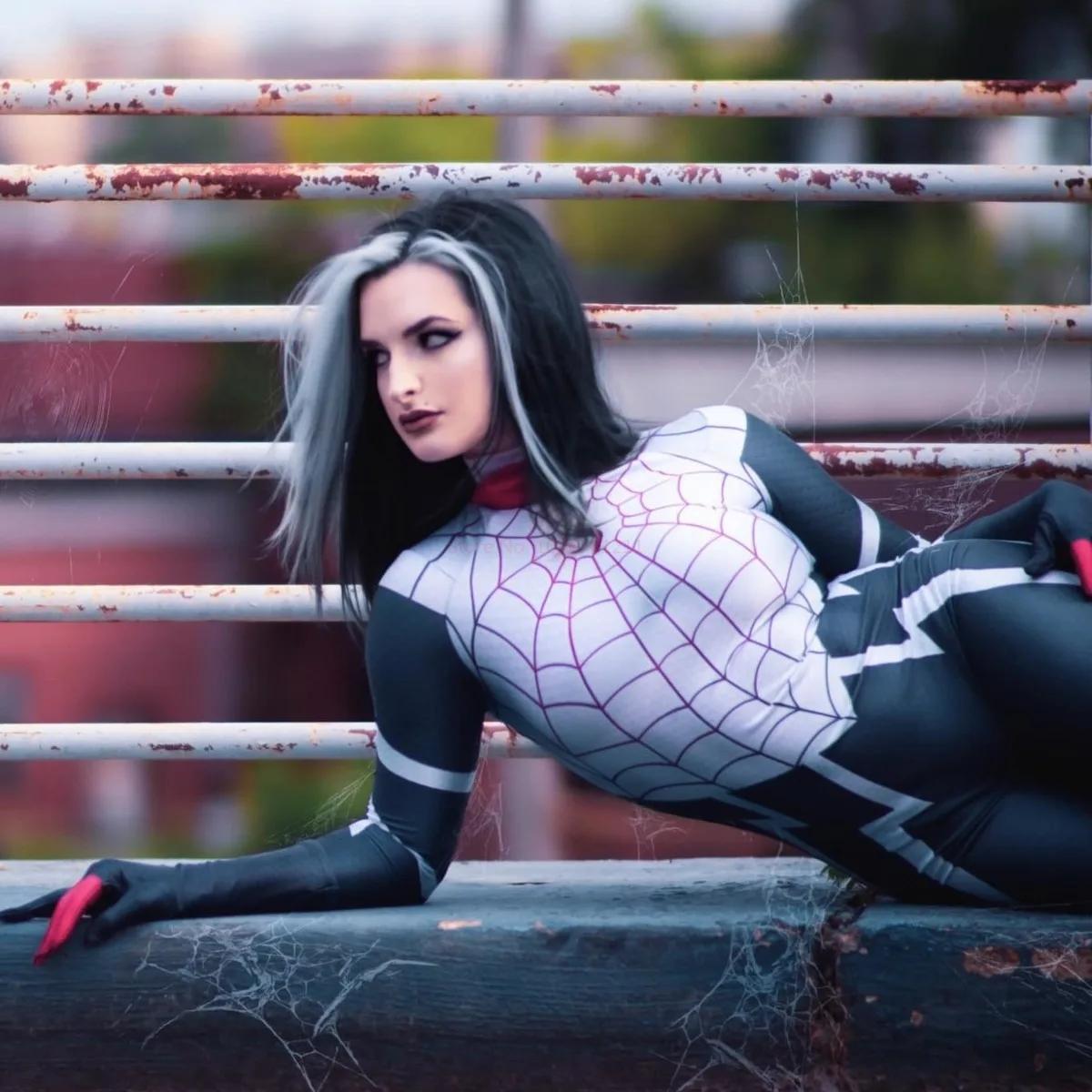 Cindy Moon Silk Spiderman Cosplay Jumpsuit Superhero Silk Zentai Suit Spider Man Bodysuit Adults Halloween Costumes Cosplay view 6