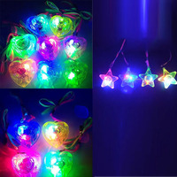 40pcs Star Heart LED Light Up Necklace Pendants Kids Flashing Glow Gift Blinking Kids Party Wedding Festival