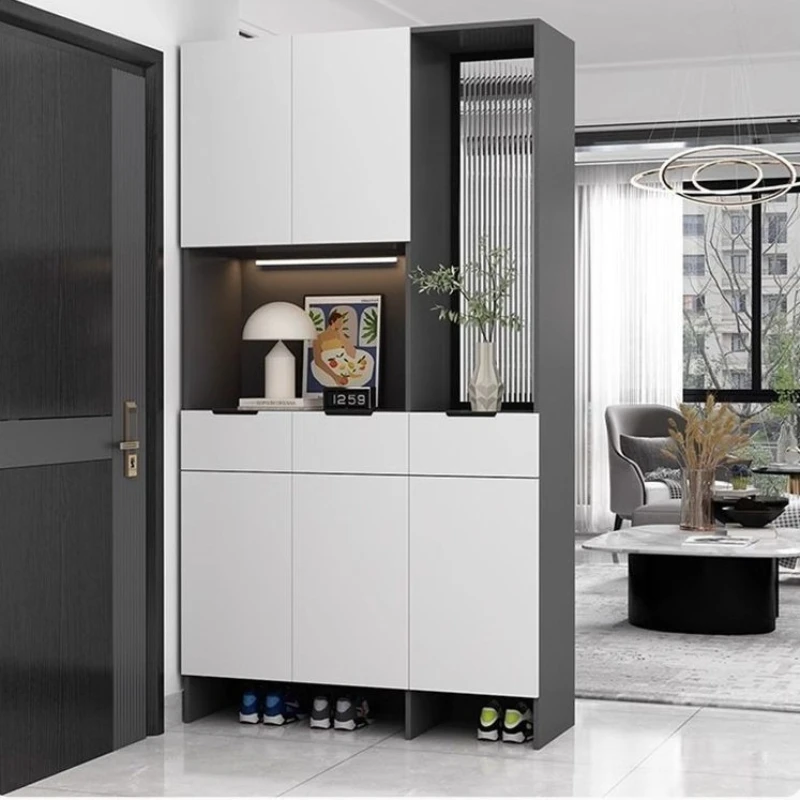 

Solid wood shoe cabinet, integrated entrance cabinet, living room screen partition