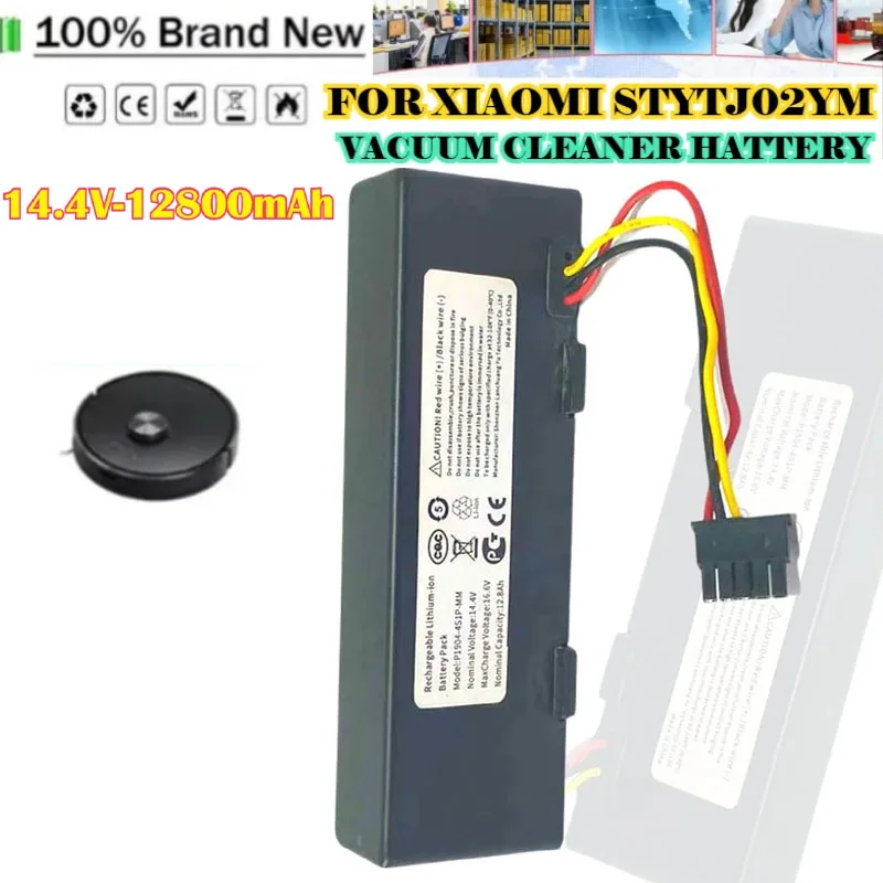 

14.4V 12.8Ah For Xiaomi Mijia Robot Vacuum Mop3C 2S P Rechargeable battery XMSTJQR2S STYTJ02YM Sweeping Mopping Vacuum Cleaner