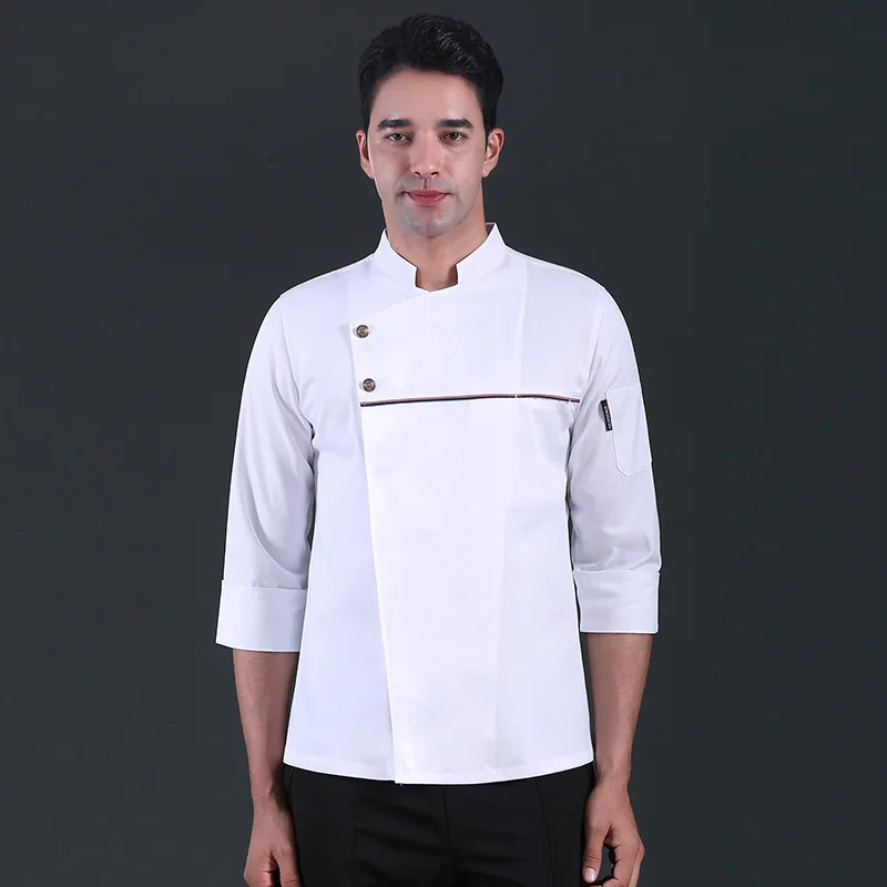 Monos traseros de Chef de cocina para hombres, ropa de manga larga, ropa de cocina Superior, Hotel, más S, otoño e invierno