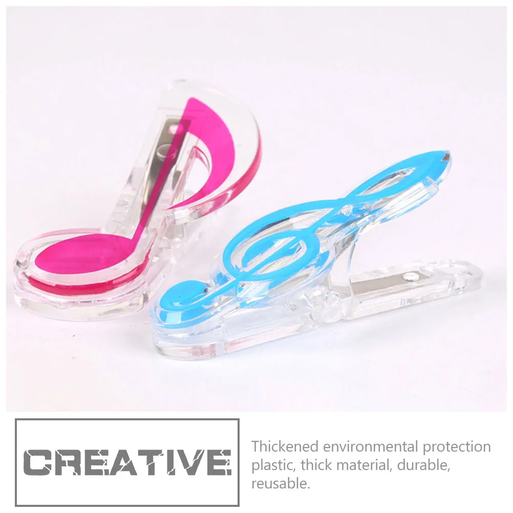 

10 Pcs Music Note Sheet Folder Piano Mark for Notes Musical Paper Clips Plastic