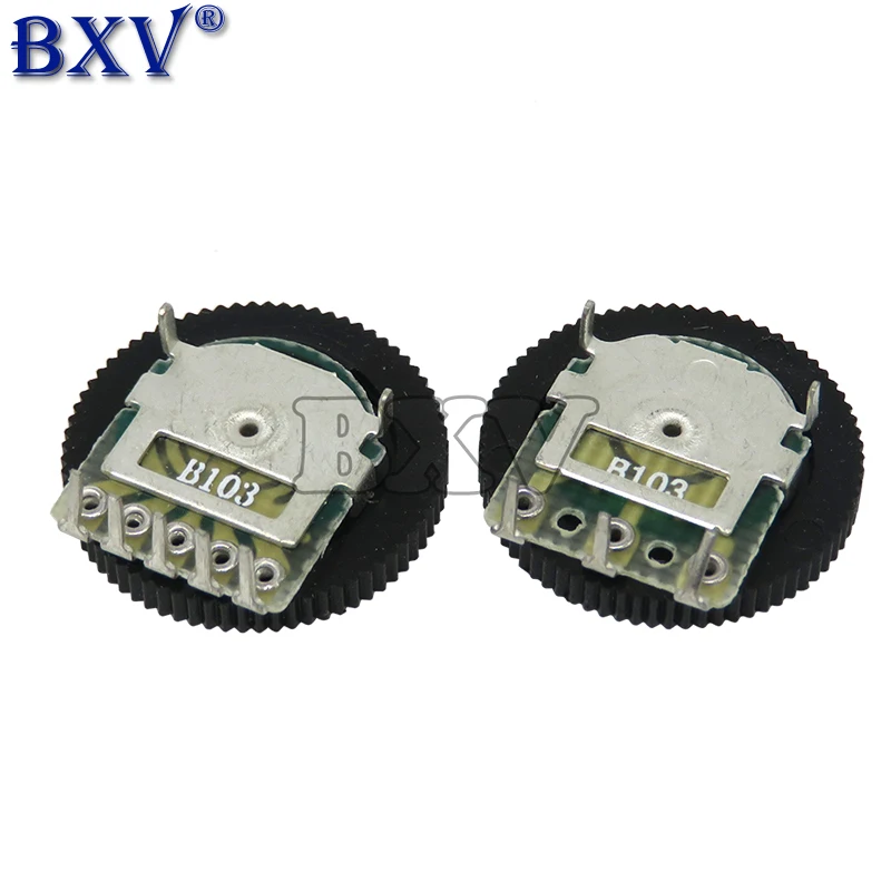 10PCS Double Gear Tuning Potentiometer 3Pin 5Pin B102 B103 B203 B503 B1K B10K B20K B50K 16*2mm Dial Potentiometer