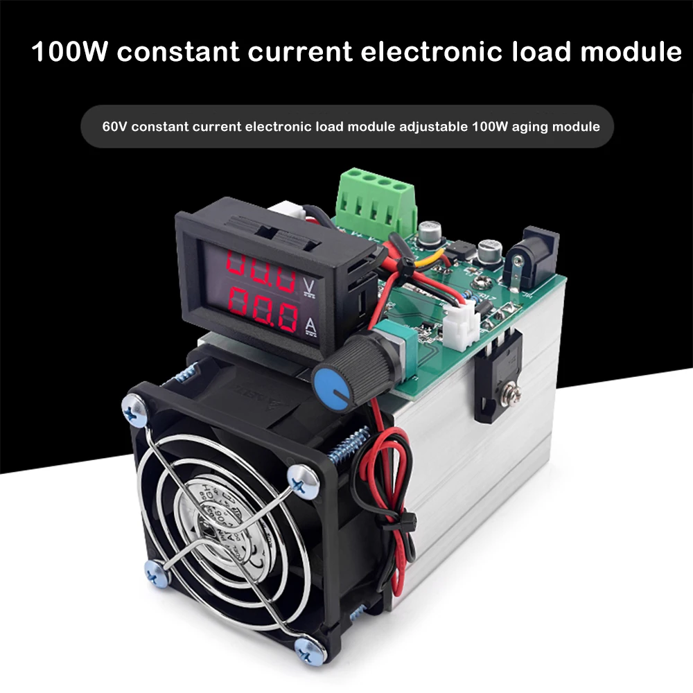 Electronic Load 100W DC 12V 0-10A Adjustable Battery Capacity Detector Module DC Electronic Load Digital Battery Verifier