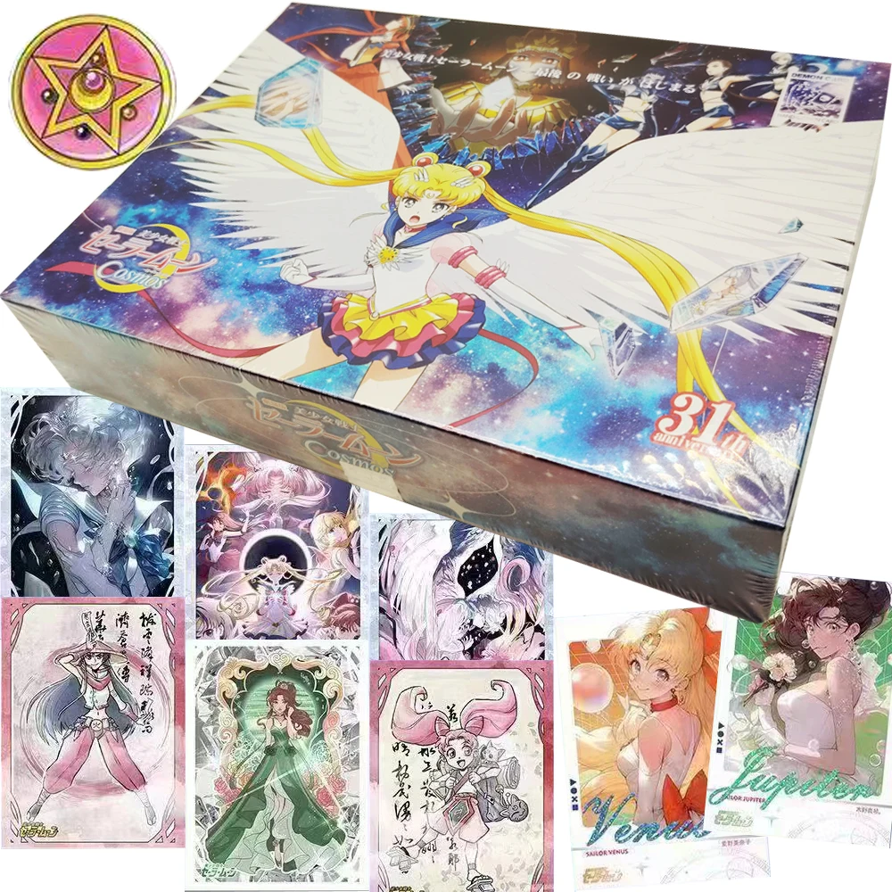 

Anime Sailor Moon Collection Cards Tsukino Usagi Mizuno Ami Magical Girls Galactic Flowing Sand Cards Creative Peripherals Gifts