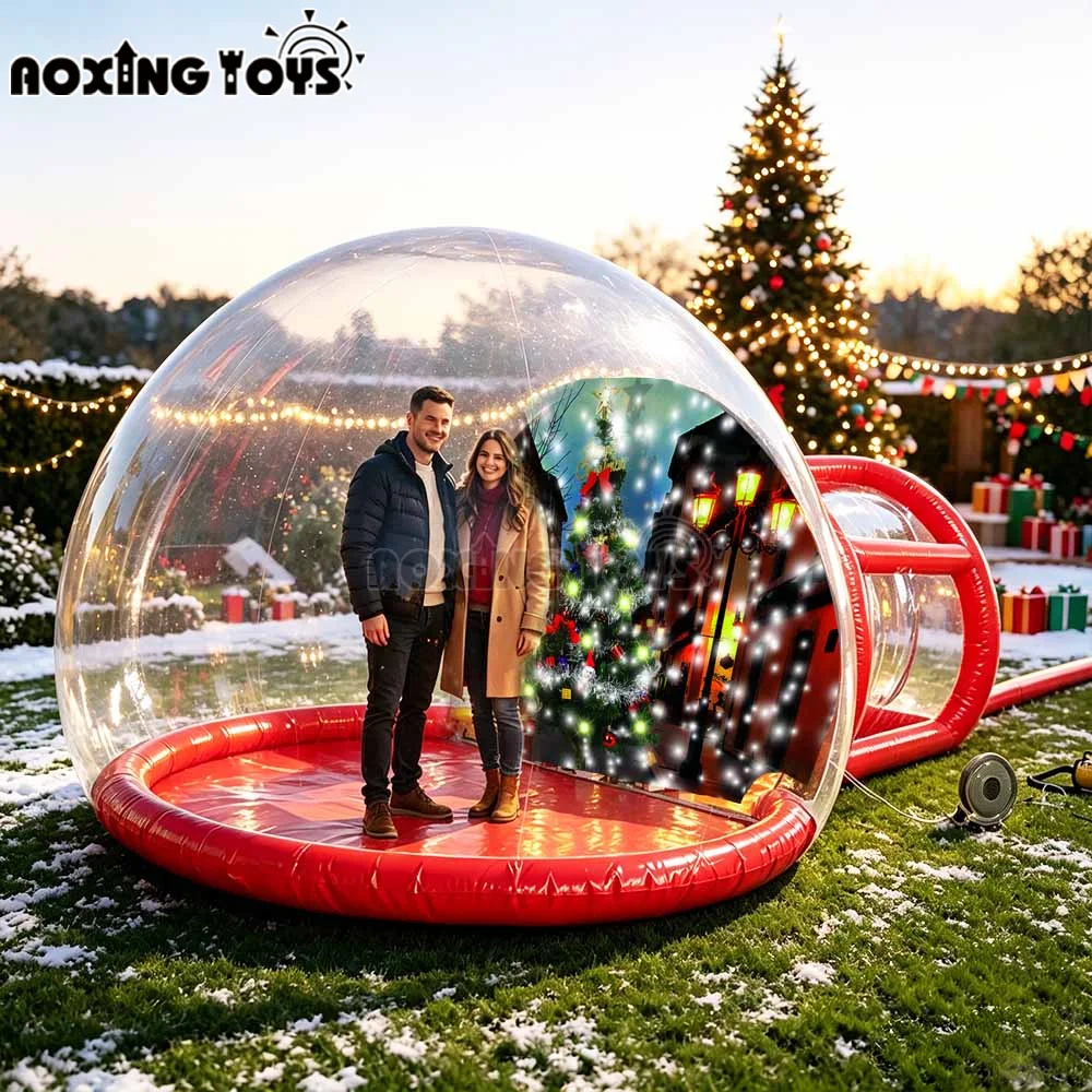 Inflatable Bubble House With Tunnel And Background,Photo Booth Dome Tent For Christmas Advertising Decoration Party Events