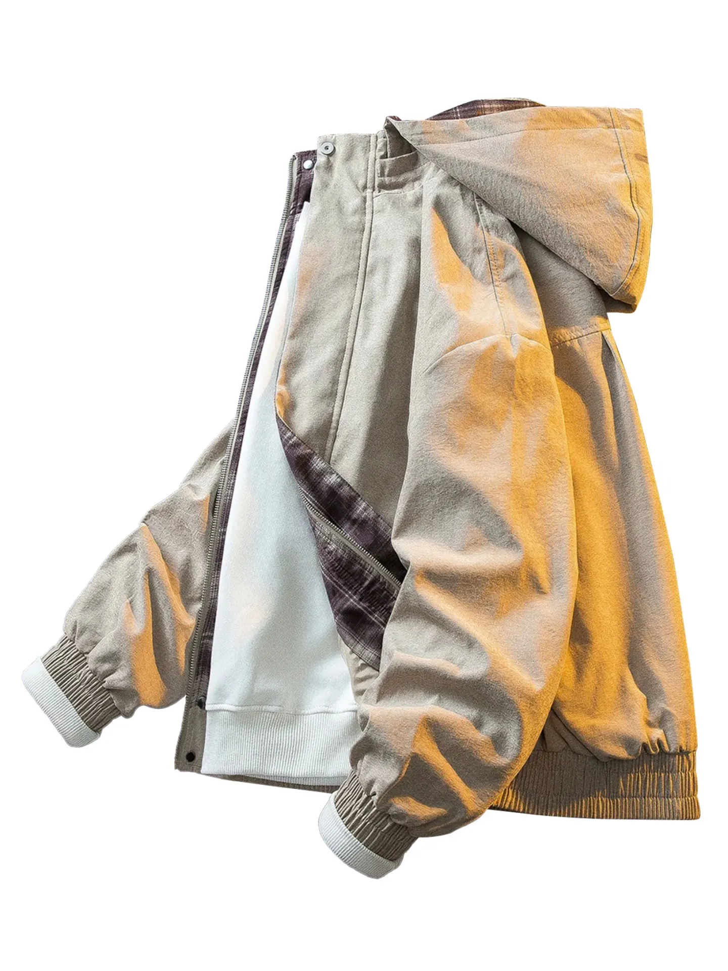 

Модная американская свободная мужская замшевая куртка MUSONMU, весенне-осеннее пальто в клетку, рабочая одежда, повседневный городской стиль, на молнии