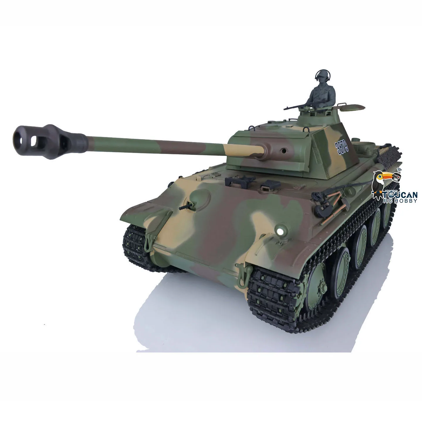 

Henglong 1/16 7,0 Пластиковый танк Panther G RC 3879 FPV 360, вращающаяся стальная коробка передач, инфракрасная боевая модель автомобиля с дистанционным управлением