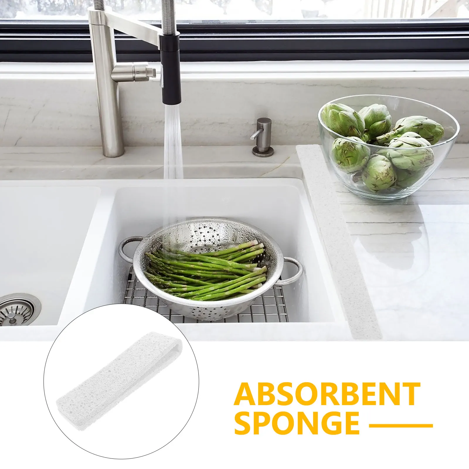 

【】Absorbent Sponge Pads -absorbing Cleaning Mats Durable Non-slip Kitchen Bathroom Sink Mat Household Dishwashing
