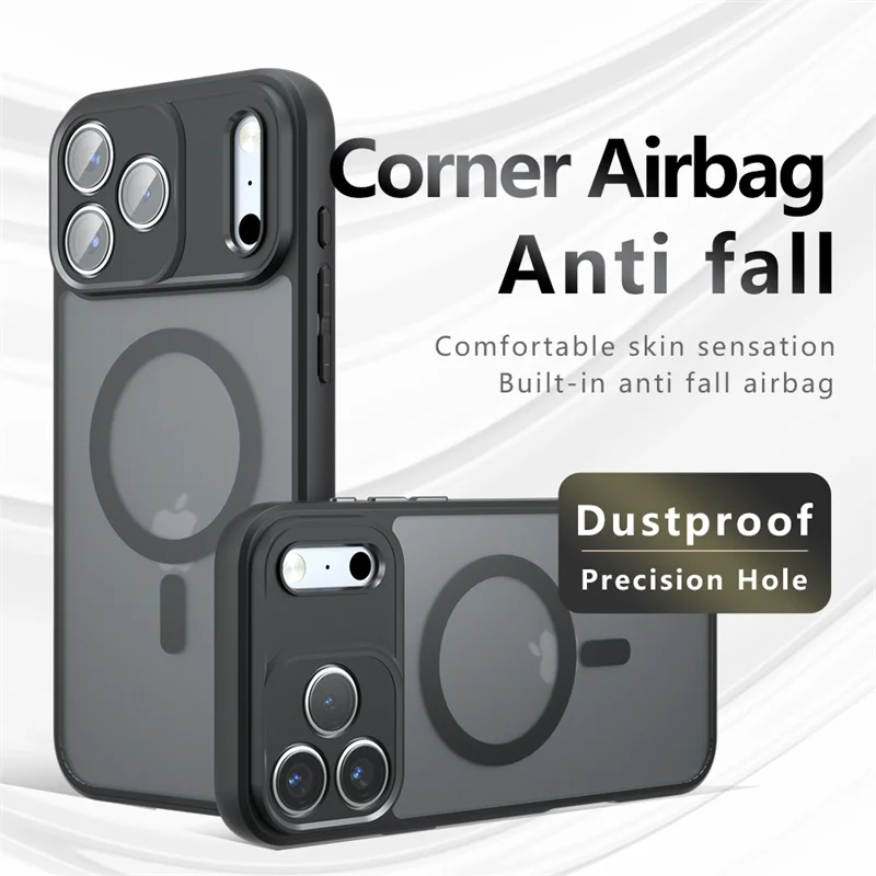 For iPhone 16 15 17 Pro Max Plus Air Soft Hybrid TPU+PC Clear Back Case Shockproof Matte Skin Cover Anti-Fingerprint