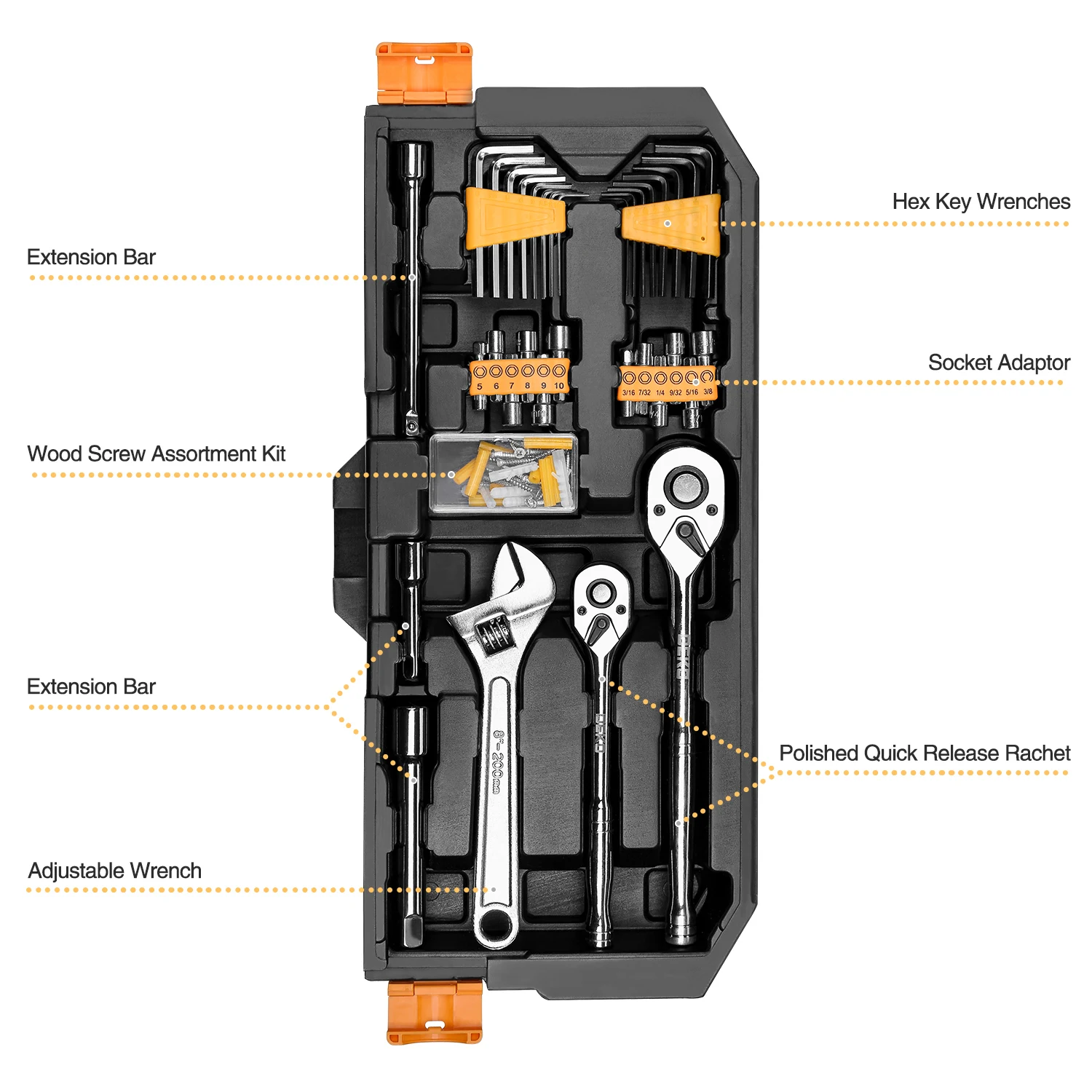 Professional Car Repair Tool Set with Ratchet and Socket Kit