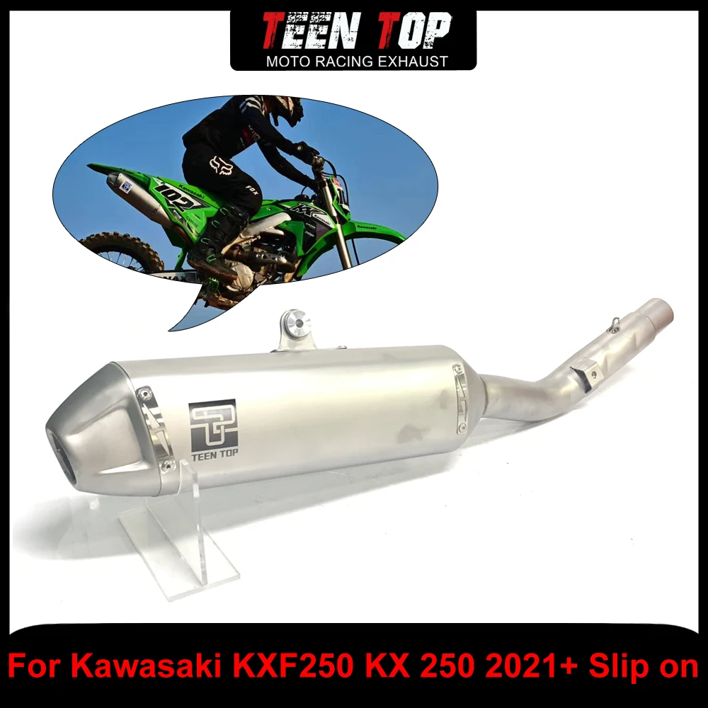 

45 мм выхлопная труба для Kawasaki KX250 KXF250, глушитель из нержавеющей стали для мотоцикла KXF 250 2021 2022 2023