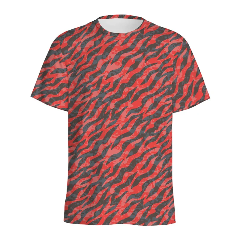 Colorful Tiger Stripe 3D Printed T Shirt For Men Camouflage Graphic T-shirt Streetwear Tops Short Sleeve Summer Loose Tee Shirts