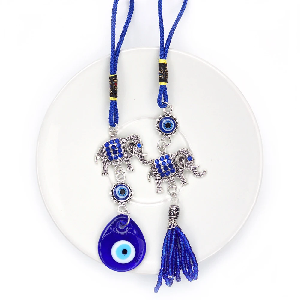 

Набор из 6 турецких подвесок-талисманов в виде слона с синим глазом, украшения для автомобиля, подвески от сглаза для дома, окон, сумок, брелоков для ключей