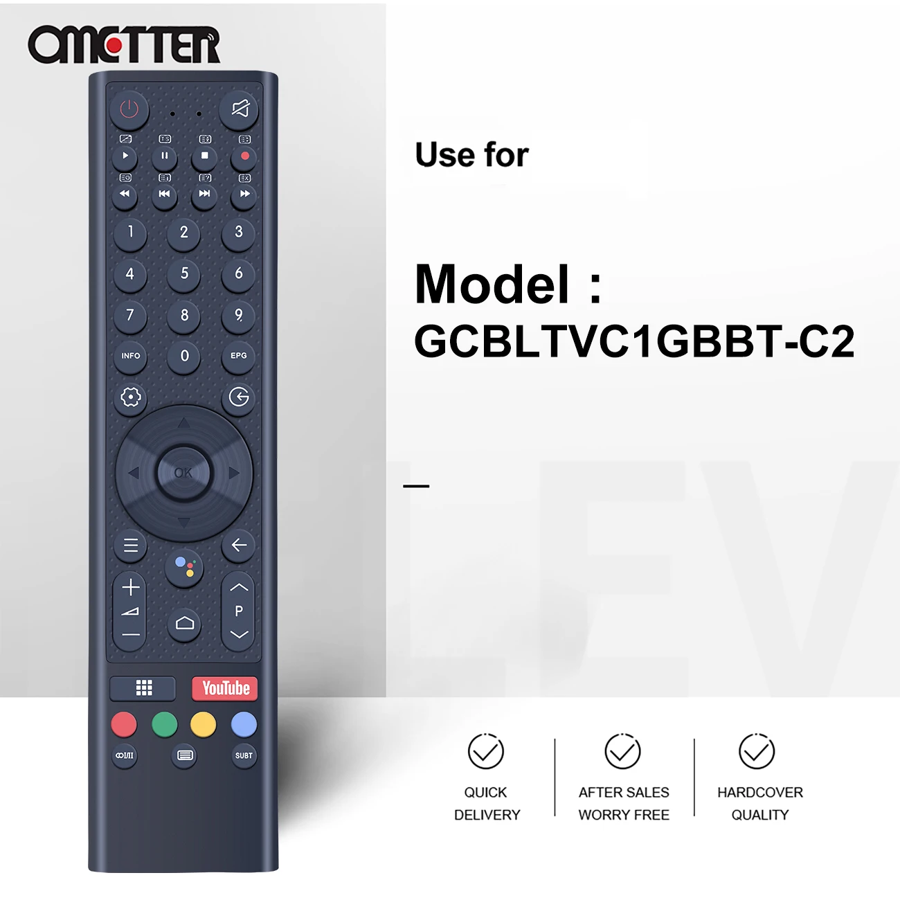 Nouveau pour Changhong TV télécommande remplacer pour les téléviseurs GCBLTVC1GBBT-C2 GCBLTVC1GBBT GCBLTVC1GWBT-HITACHI-1 avec Youtube