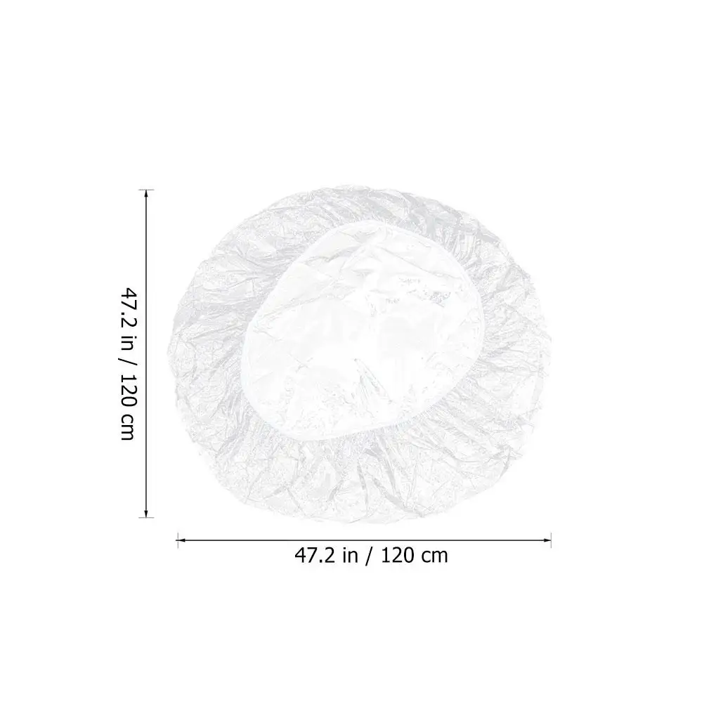 Round Elastic Tablecloth 48 Inch Fitted Covers Transparent Flannel Backing PVC Reusable Safe Practical Home Parties Picnic