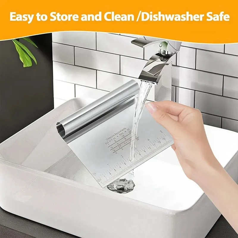 Dough Pastry Scraper Chopper Baking Cake Cutter With Measuring Scale Bread Separator Knife Cooking Tools 3PCS