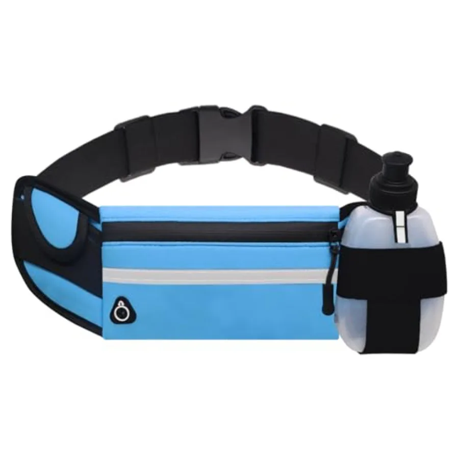 

Fanny Pack with Water Bottle Holder for Running Hiking Hydration Marathon Exercise Outdoor, Slim Running Belt for Men Waterproo