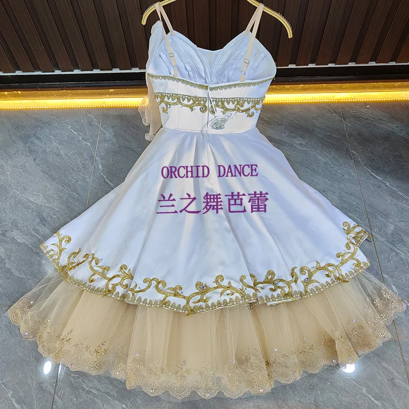 BT2507150 High Quality Custom Size Kids Girls  Ballet Dance Performance Wear Gilsay Cream Long Romantic Tutu Dress