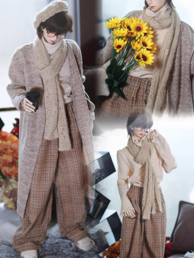 Abbigliamento per bambole BJD per ID75 1/3 1/4 Set quotidiano per bambole Cappotto Top Gonna Sciarpa Pantaloni Cappello Accessori per bambole (Solo vestiti senza bambola)