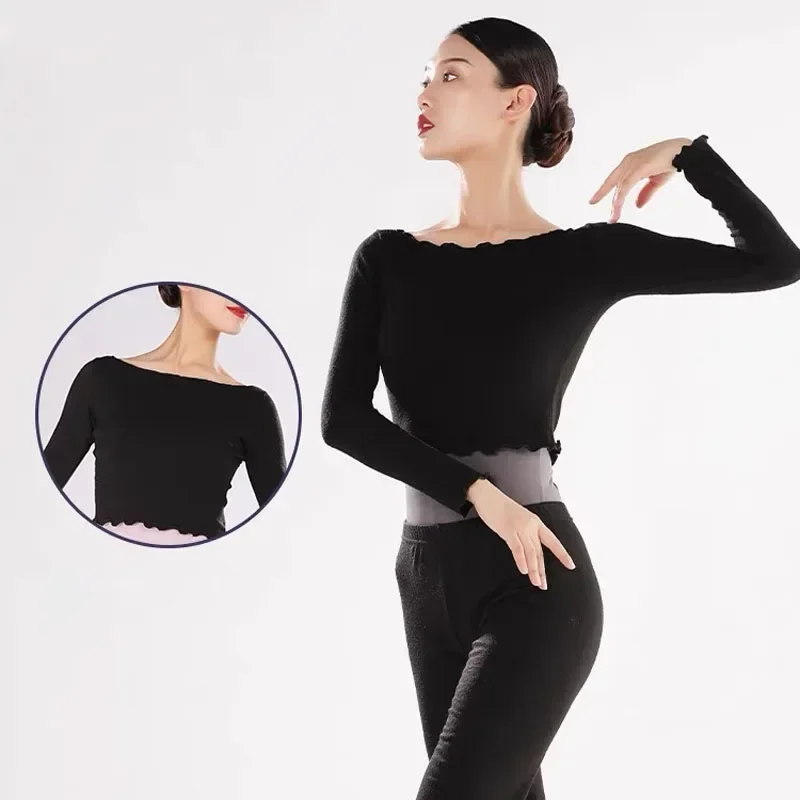 Veste thermique de ballet à manches longues pour adultes, manteau rond, une ligne, conception UR, entraînement de gymnastique, vêtements de danse Y-Female