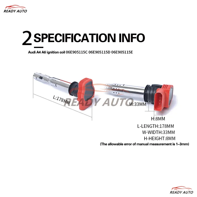 Zündspule für Automobilzündkerzen, geeignet für Audi Hochspannungspaket 06E905115E UF529 06E905115D – Detail 2