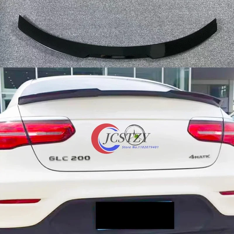 For Mercedes Benz GLC Coupe GLC300 GLC250 GLC260 GLC43 Carbon Glossy Black Rear Trunk Lid Spoiler Wings