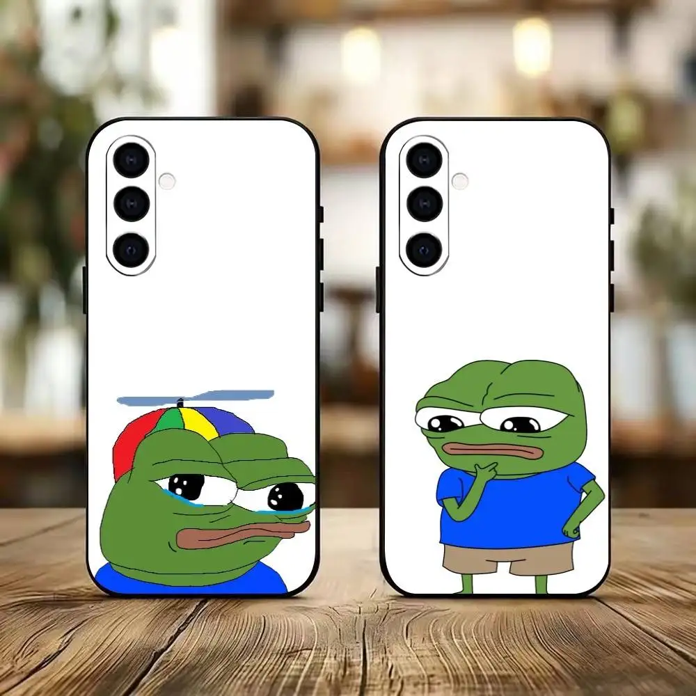 Funny Sad Frog pepe M-meme  Phone Case For Samsung Galaxy A73,A72,A71,A70,A53,A52,A51,Soft Silicone Black Cover