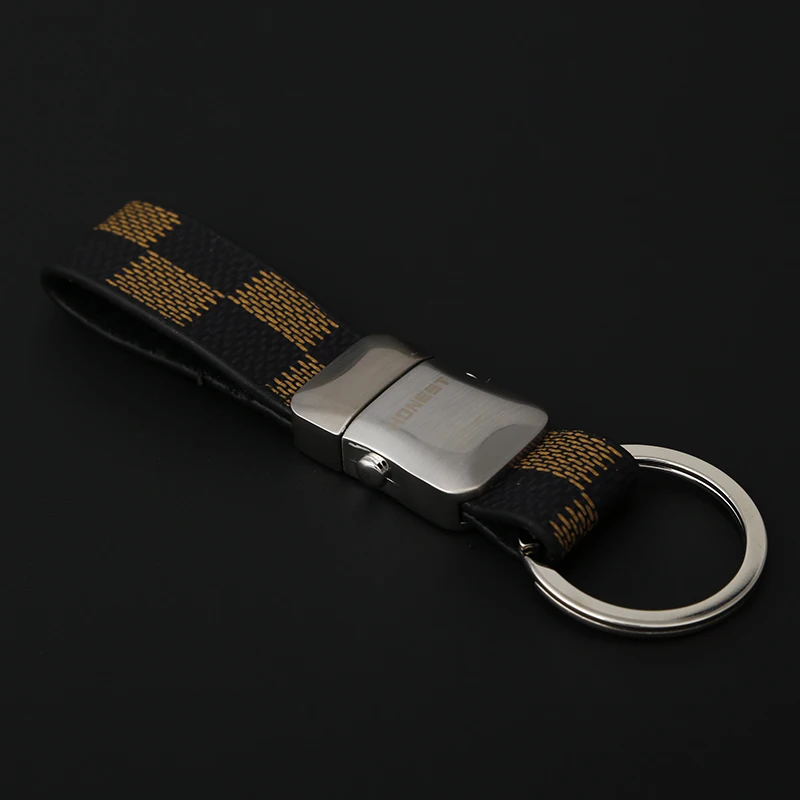 Luxury Key Chain Men Women Keychains Classic Cowhide for Car Key Ring Holder Belt Best Gift Idea for Husband Male Accessories