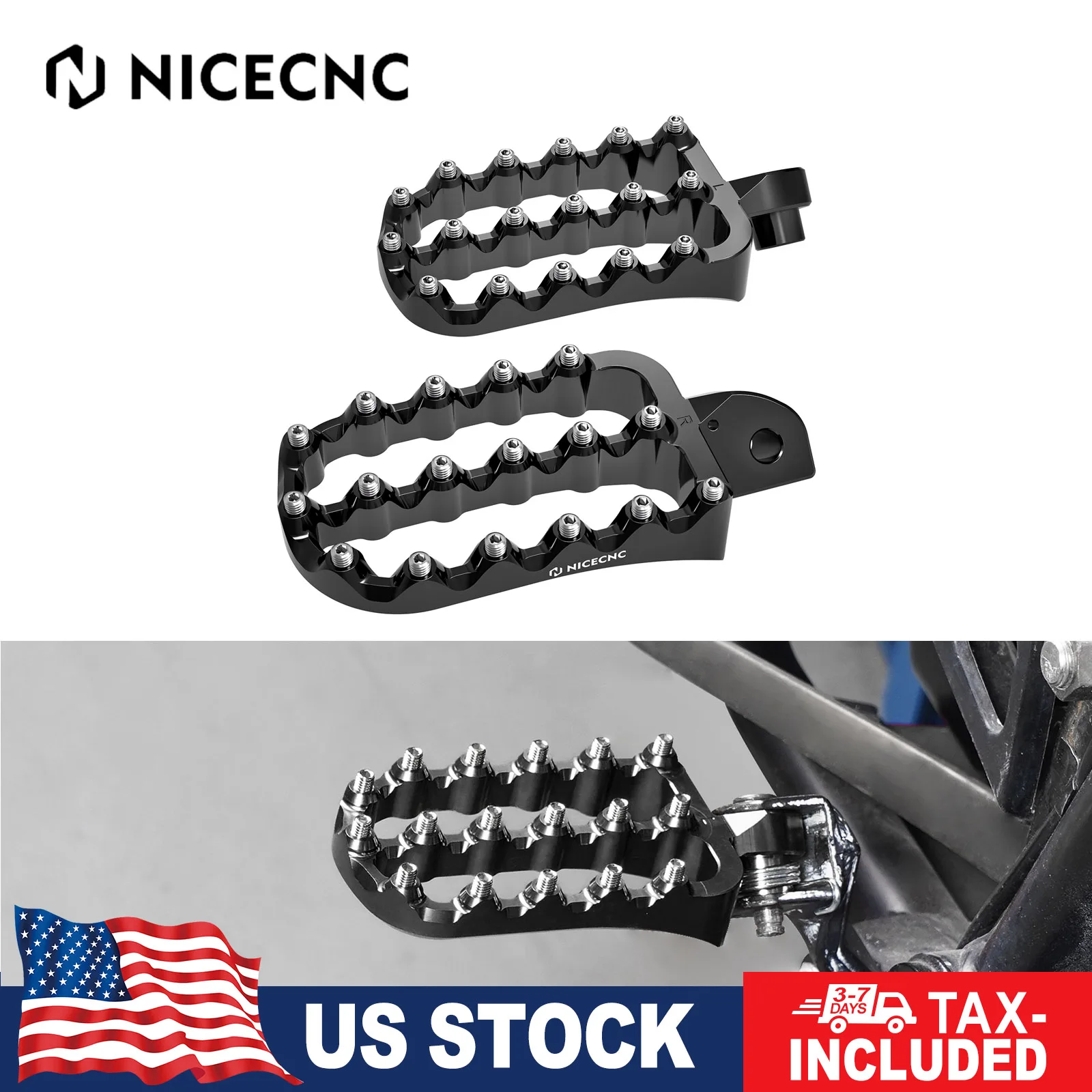 

For Kawasaki KLR 650 Footpeg Wide Footrests Foot Pedal Forged Footrest Footpegs for Kawasaki KLR650 1987-2021 2022 2023 2024