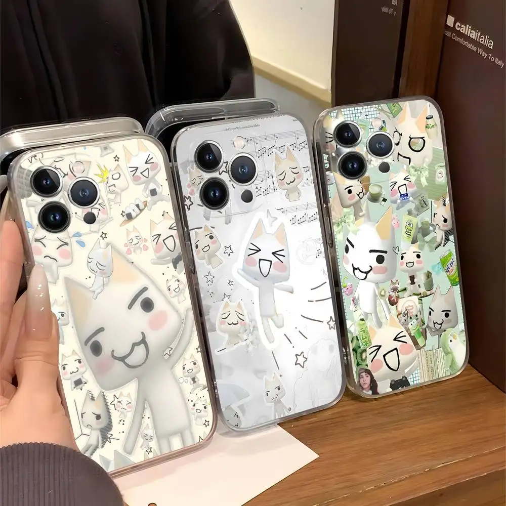 

Cute Toro Inoue Cat Phone Case For iPhone 17 16 15 14 11 12 13 Mini Pro XS Max Plus Funda Shell
