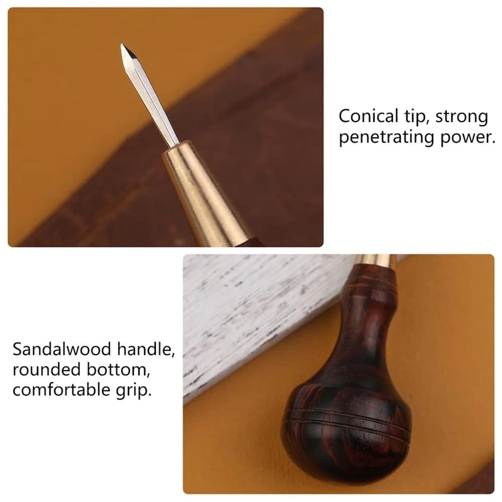 

Professional Handmade Leather Goods DIY Sandalwood Diamond Awl Rosewood Diamond Cone Leather Awl Diamond Cone
