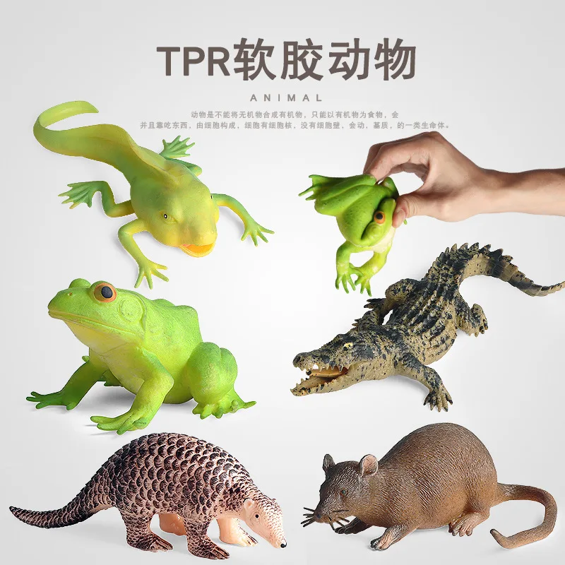 Squishy Stress Relief Squeeze Toy, Emulational, Modelo Animal Selvagem, Crocodilo, Sapo, Pangolim, Mouse, Tadpole, Snake, Lagarto, Gecko