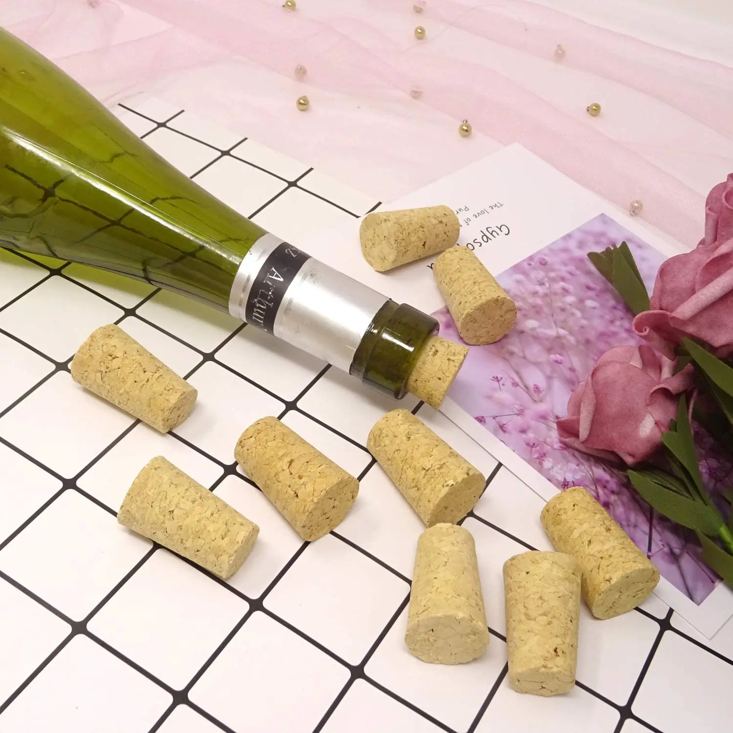 Деревянная пробка для бутылок, мягкие деревянные пробки, коническая пробка, деревянная пробка для пивных бутылок для изготовления вина, ремесло для бутылки вина, 30 шт.