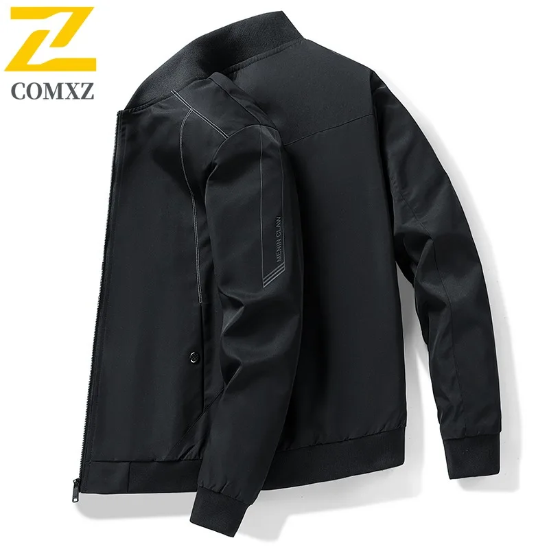 

COMXZ Мужская приключенческая куртка Стильная уличная прочная мотоциклетная куртка с воротником-стойкой Уличная модная легкая осенняя одежда
