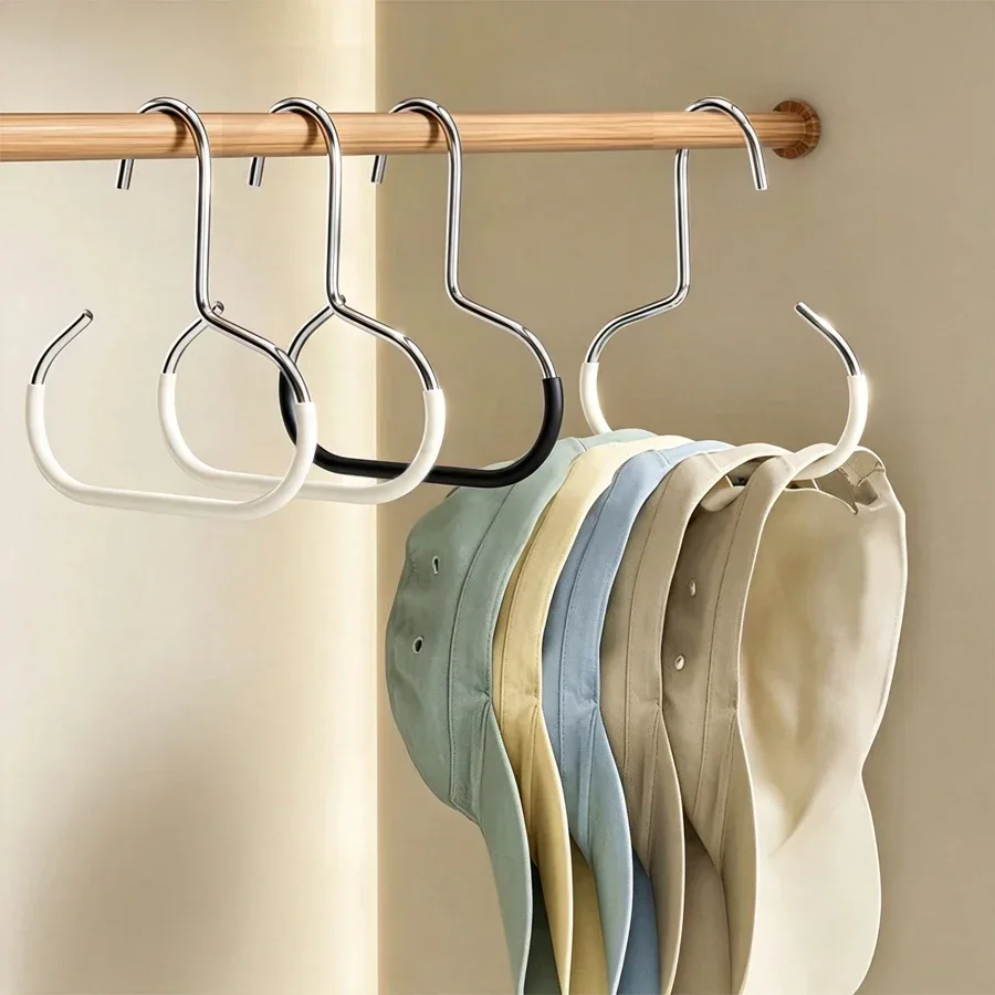 1/2/5pcs Non-slip Hat Storage Hook Durable Clothes Hanger Circle Ring Hat Hanger Non-marking Scarf Towel Tie Hanging Rack
