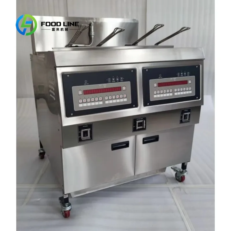 Customized size Commercial Electric Open Fryer 2 Slots 4 Baskets Fast Food Restaurant Fryer
