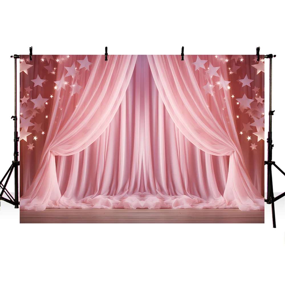 Mehofond Photography Background Pink Star Balloon Love Heart Kids Birthday Cake Smach Portrait Decor Backdrop Photo Studio