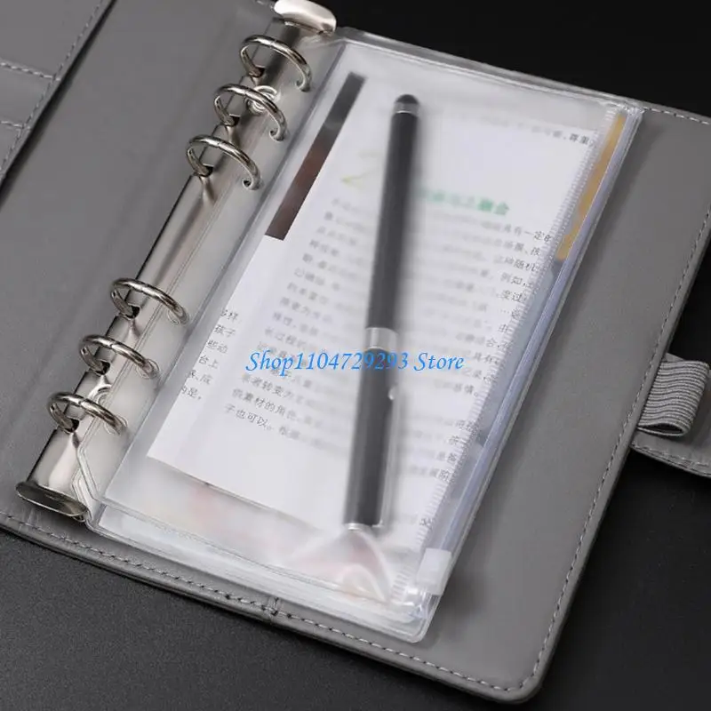 

Y2GD 10 Pieces Binder Binder Cover Clear PVC Zipper Binder Pockets, Waterproof 6-Ring Budget Binder Planner